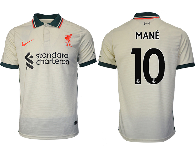 Men 2021-2022 Club Liverpool away aaa version cream #10 Soccer Jersey->liverpool jersey->Soccer Club Jersey